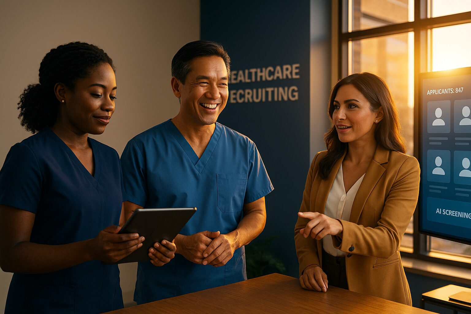 Laughing Healthcare professionals